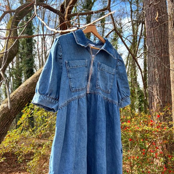 ALIGNE GABRIELLA SHORT SLEEVE DENIM MIDI DRESS - Picture 6 of 11